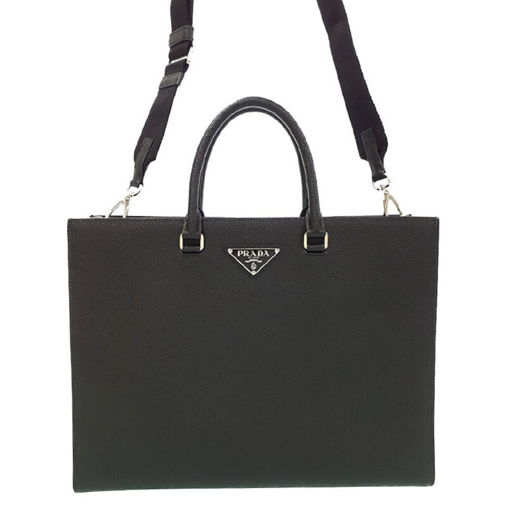 Prada Triangle Logo Saffiano Bag Nero Black